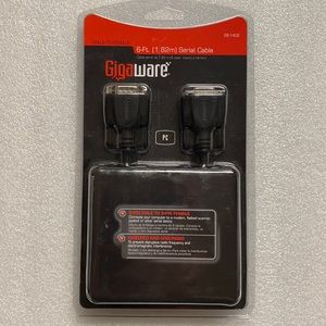 Gigaware (Radio Shack) 6 Foot Serial Cable. 9 Pin Male to 9 Pin Female. New!